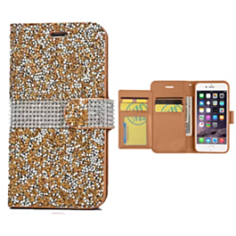 Diamond Crystal Wallet Case - GOLD for iPhone 8P / 7P (Only Ground Shipping)