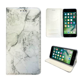 Marble Design Wallet Case - BLACK for iPhone 8P / 7P / 6SP / 6P (Only Ground Shipping)