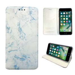 Marble Design Wallet Case - BLUE for iPhone 8P / 7P / 6SP / 6P (Only Ground Shipping)
