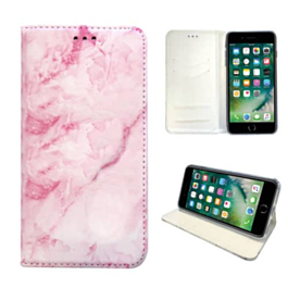 Marble Design Wallet Case - LIGHT PINK for iPhone 8P / 7P / 6SP / 6P (Only Ground Shipping)