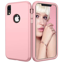Three Layer Heavy Duty Shockproof Anti-Scratch Protective Case - ROSE GOLD for iPhone XR (Only Ground Shipping)