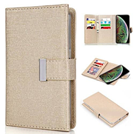 Fashion Wallet with Removable Magnet Case - GOLD for iPhone XR (Only Ground Shipping)