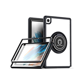 Hard PC Rear / Soft TPU Colorful Border Case with I-ring Holder - BLACK for iPad 10.2" (7th / 8th / 9th) / Air 3 / Pro 10.5 (Only Ground Shipping)