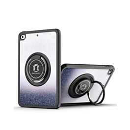 Hard PC Rear / Soft TPU Colorful Border Case with I-ring Holder - SHINY BLACK for iPad 10.2" (7th / 8th / 9th) / Air 3 / Pro 10.5 (Only Ground Shipping)