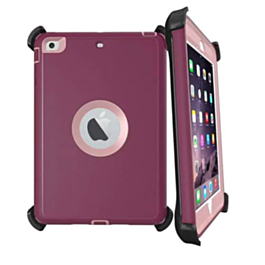 Heavy Duty Case with Clip - MAROON for iPad Mini 4 / Mini 5 (Only Ground Shipping)