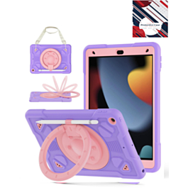 Shockproof Heavy Duty Stand Case with Pen Slot - PURPLE & PINK for iPad 10.2" (7th / 8th / 9th) / Air 3 / Pro 10.5 (Only Ground Shipping)