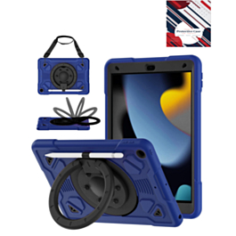 Shockproof Heavy Duty Stand Case with Pen Slot - NAVY BLUE & BLACK for iPad 10.2" (7th / 8th / 9th) / Air 3 / Pro 10.5 (Only Ground Shipping)