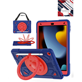 Shockproof Heavy Duty Stand Case with Pen Slot - NAVY BLUE & RED for iPad 10.2" (7th / 8th / 9th) / Air 3 / Pro 10.5 (Only Ground Shipping)