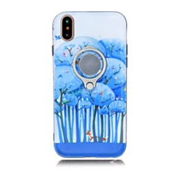 Luxury Marble Design Pattern TPU Case with iRing - Style 11 for iPhone XR (Only Ground Shipping)
