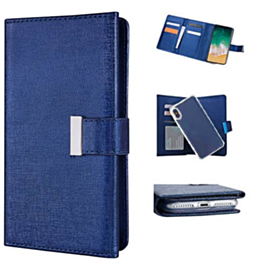 Fashion Wallet with Removable Magnet Case - DARK BLUE for iPhone XR (Only Ground Shipping)