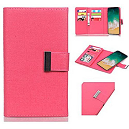 Fashion Wallet with Removable Magnet Case - HOT PINK for iPhone XR (Only Ground Shipping)