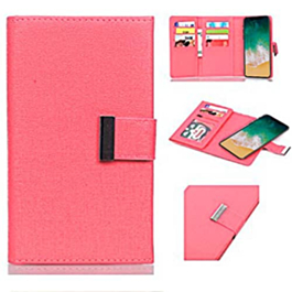 Fashion Wallet with Removable Magnet Case - PINK for iPhone XR (Only Ground Shipping)