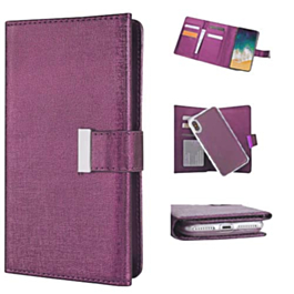 Fashion Wallet with Removable Magnet Case - PURPLE for iPhone XR (Only Ground Shipping)