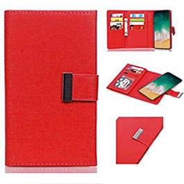 Fashion Wallet with Removable Magnet Case - RED for iPhone XR (Only Ground Shipping)