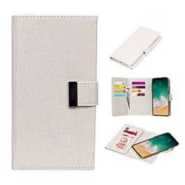 Fashion Wallet with Removable Magnet Case - WHITE for iPhone XR (Only Ground Shipping)