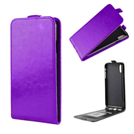 Vertical Leather Wallet Case - PURPLE for iPhone XR (Only Ground Shipping)