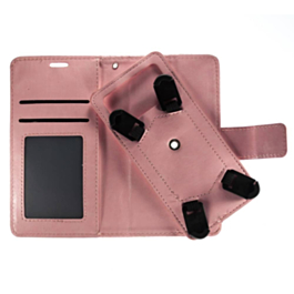YUW-Medium (5.0"-5.2") Universal Wallet Case with 360 Degree Rotating Swivel Stand - ROSE GO (Only Ground Shipping)