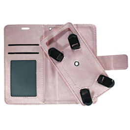 YUW-Small (4.5"-4.8") Universal Wallet Case with 360 Degree Rotating Swivel Stand (PINK) (Only Ground Shipping)