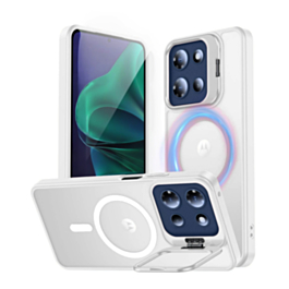 Magnetic Clear Phone Case - WHITE for Moto G Power 5G (2025 / 2026) / G Play 5G (2026) (Only Ground Shipping)