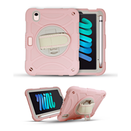 Hand Adjustable Heavy Duty Case with Shoulder Strap - ROSE PINK for iPad Mini 6 / 7 (A17 Pro) (Only Ground Shipping)