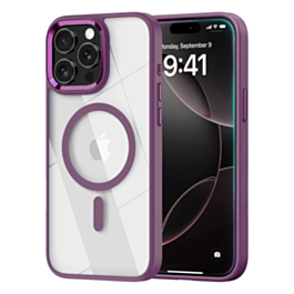 Shiny Magnetic Clear Cases - PURPLE for iPhone 12 / 12 Pro (Only Ground Shipping)