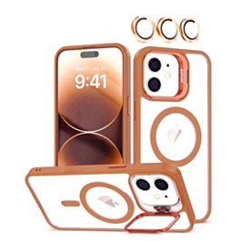Transpalet Silicone case & Camera stand with Camera Lens - ORANGE for iPhone 12 / 12 Pro (Only Ground Shipping)