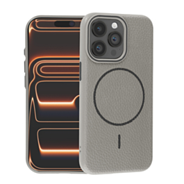 Magnetic Leather Soft Cases - TITANIUM GRAY for iPhone 12 / 12 Pro (Only Ground Shipping)
