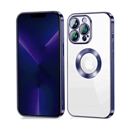 Shiny Wireless Charging Clear Case - DARK BLUE for iPhone 12 / 12 Pro (Only Ground Shipping)