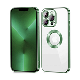 Shiny Wireless Charging Clear Case - DARK GREEN for iPhone 12 / 12 Pro (Only Ground Shipping)