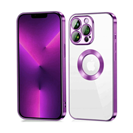 Shiny Wireless Charging Clear Case -PURPLE for iPhone 12/12 PRO (Only Ground Shipping)