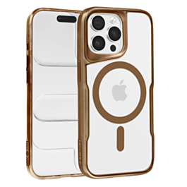 Glossy & Transparent Magnetic Case - DESERT GOLD for iPhone 12 / 12 Pro (Only Ground Shipping)