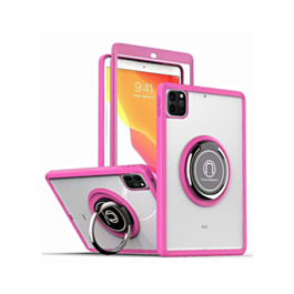 Hard PC Rear / Soft TPU Colorful Border Case with I-ring Holder - PINK for iPad Air 4 / Air 5 Pro 11 (1st / 2nd / 3rd / 4th) (Only Ground Shipping)