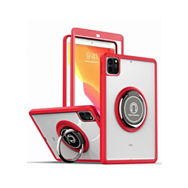 Hard PC Rear / Soft TPU Colorful Border Case with I-ring Holder - RED for iPad Air 4 / Air 5 Pro 11 (1st / 2nd / 3rd / 4th) (Only Ground Shipping)