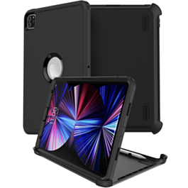 Heavy Duty Case with Clip - BLACK for iPad Air 4 / Air 5 / Pro 11 (1st / 2nd / 3rd / 4th) (Only Ground Shipping)