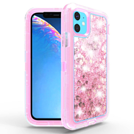 Protective Glitter Liquid Bumper Case - PINK for iPhone 11 Pro (Only Ground Shipping)