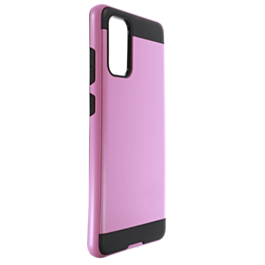 Galaxy S20 Plus Hybrid Metal Brushed Case- PINK (Only Ground Shipping)