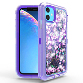 Protective Glitter Liquid Bumper Case - PURPLE for iPhone 11 Pro (Only Ground Shipping)