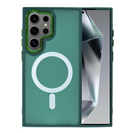 Galaxy S22 Ultra New Magnetic Wireless Charging Case - DARK GREEN (Only Ground Shipping)