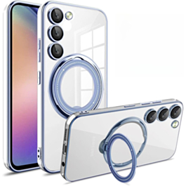 Galaxy S23 Magnetic Clear Cases with Magsafe Ring Stand - BLUE (Only Ground Shipping)