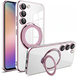 Galaxy S23 Magnetic Clear Cases with Magsafe Ring Stand - PINK (Only Ground Shipping)