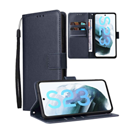 Galaxy S23 FE Leather Wallet Case with Card Slot - BLUE (Only Ground Shipping)