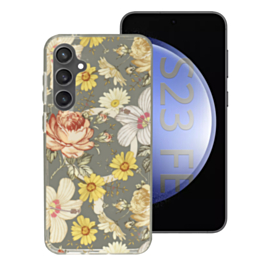 Galaxy S23 FE Wireless Charging Case - YELLOW FLOWERS (Full Bottom Close) (Only Ground Shipping)