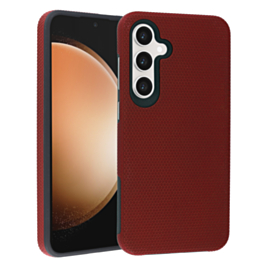 Shock Absorption Protective Dual Layer Case - RED for Galaxy S24FE (Only Ground Shipping)