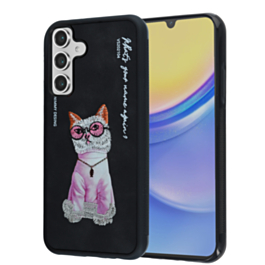 Cute Animal Design Case - PINK CAT for Galaxy S24 FE (Only Ground Shipping)
