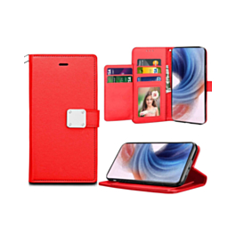 Galaxy S24 Plus Elegant Leather Wallet Case - RED (Only Ground Shipping)