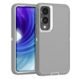 Heavy Duty Case for Galaxy S25E (DARK GRAY & WHITE) (Only Ground Shipping)