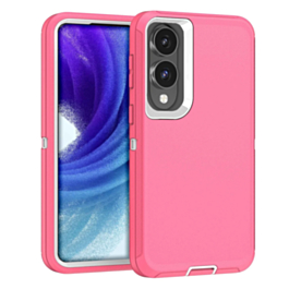 Heavy Duty Case for Galaxy S25E (LIGHT PINK & WHITE) (Only Ground Shipping)