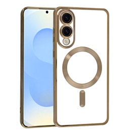 Galaxy S25E Shiny Wireless Charging Clear Case - GOLD (Only Ground Shipping)