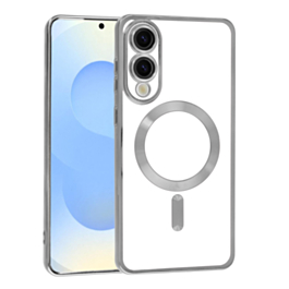 Galaxy S25E Shiny Wireless Charging Clear Case - SILVER (Only Ground Shipping)