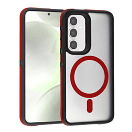 Galaxy S25 Plus Magsafe Dual-Color TPU Matte Case - RED (Only Ground Shipping)